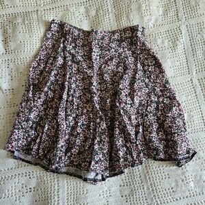 Floral Black and Pink Women's Skort